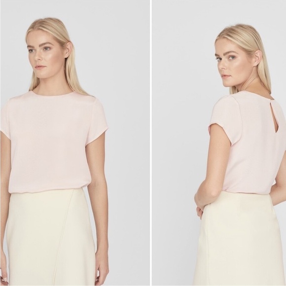 Cuyana Silk Tee In Blush Pink NWT Size Large - Picture 2 of 11